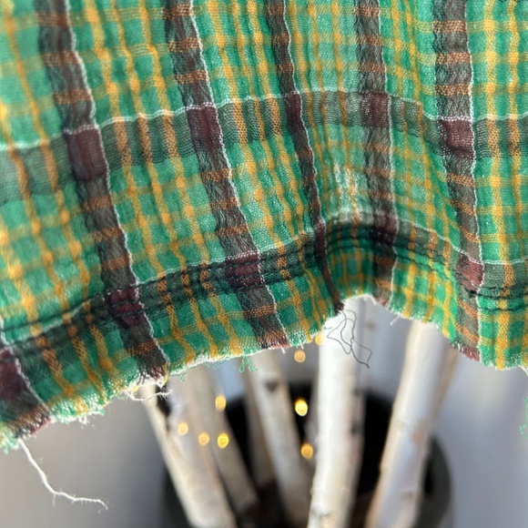 FREE PEOPLE GREEN CARDIFF PLAID TOP - Picture 9 of 9